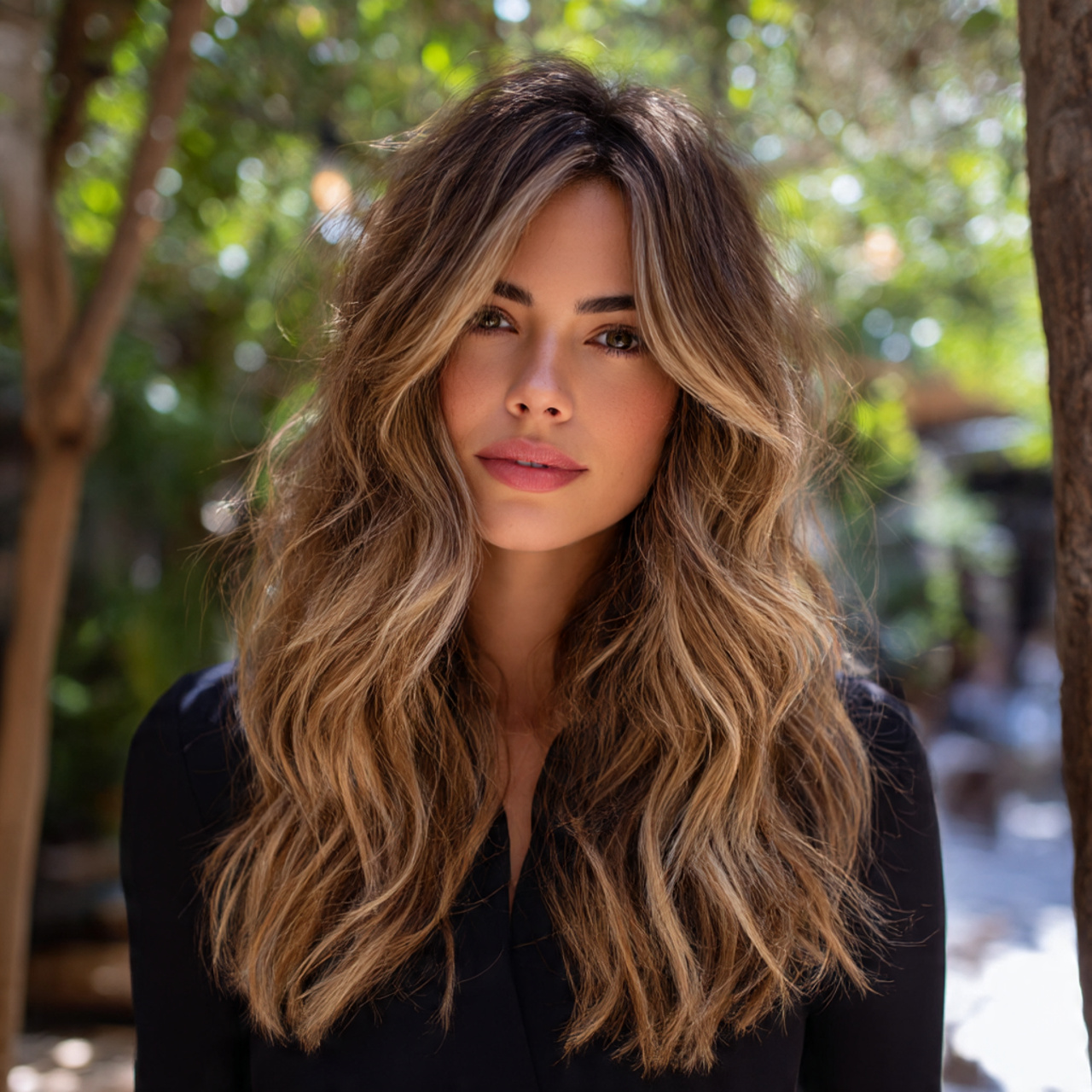 Balayage Wolf Cut with Highlights