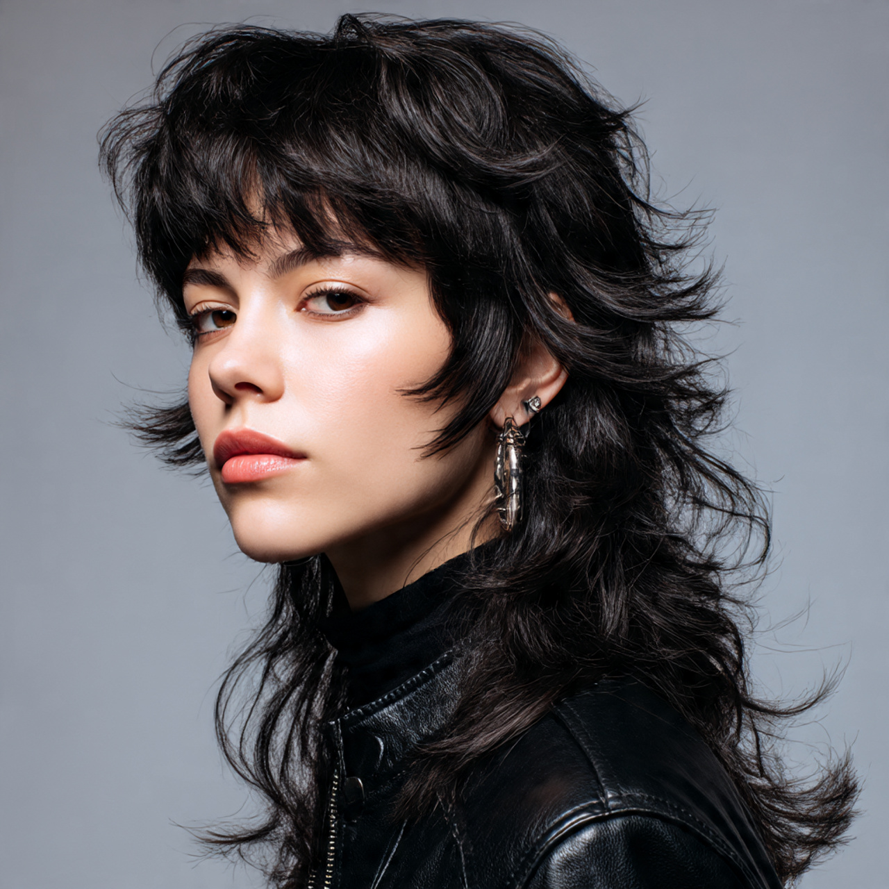 25 Black Wolf Cut Looks with Sharp Texture and Attitude 21 Black Wolf Cut