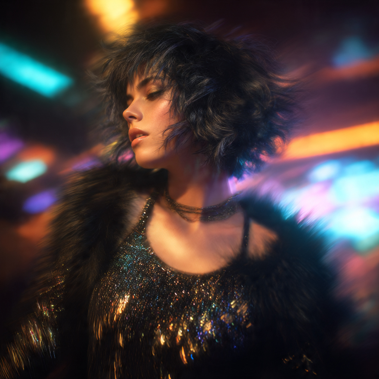 25 Black Wolf Cut Looks with Sharp Texture and Attitude 22 Black wolf cut for nightlife