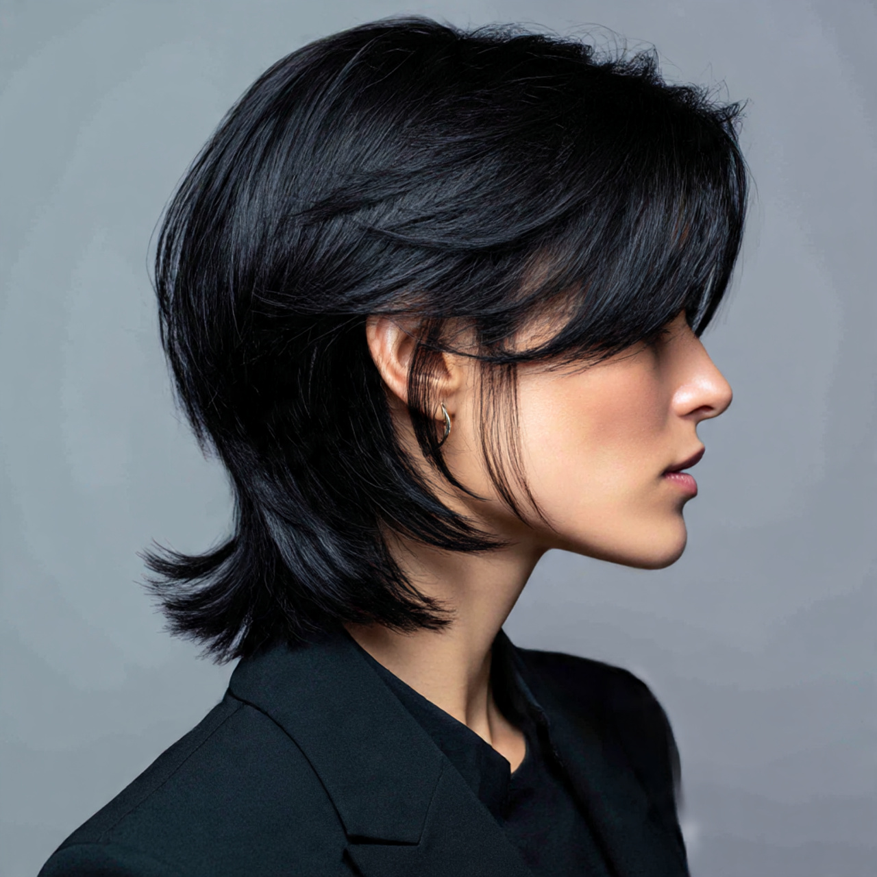 25 Black Wolf Cut Looks with Sharp Texture and Attitude 20 Black wolf cut for professionals