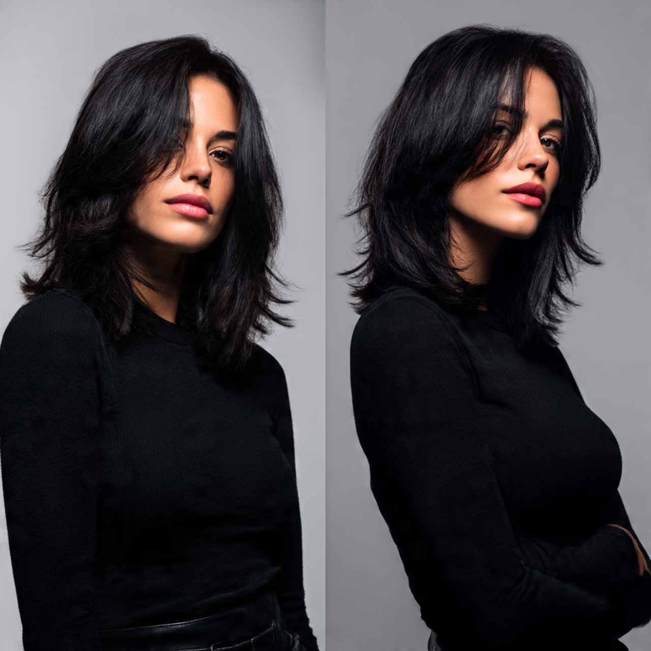 25 Black Wolf Cut Looks with Sharp Texture and Attitude 24 Black wolf cut for transition makeovers