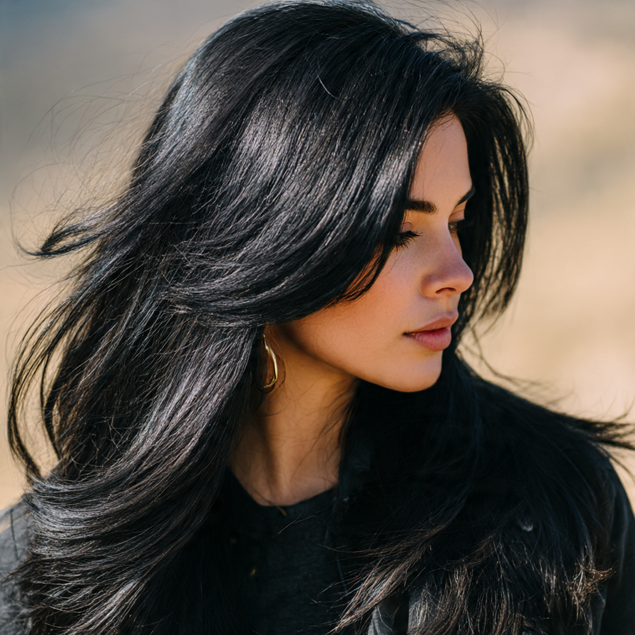 25 Black Wolf Cut Looks with Sharp Texture and Attitude 2 Black wolf cut with long layers