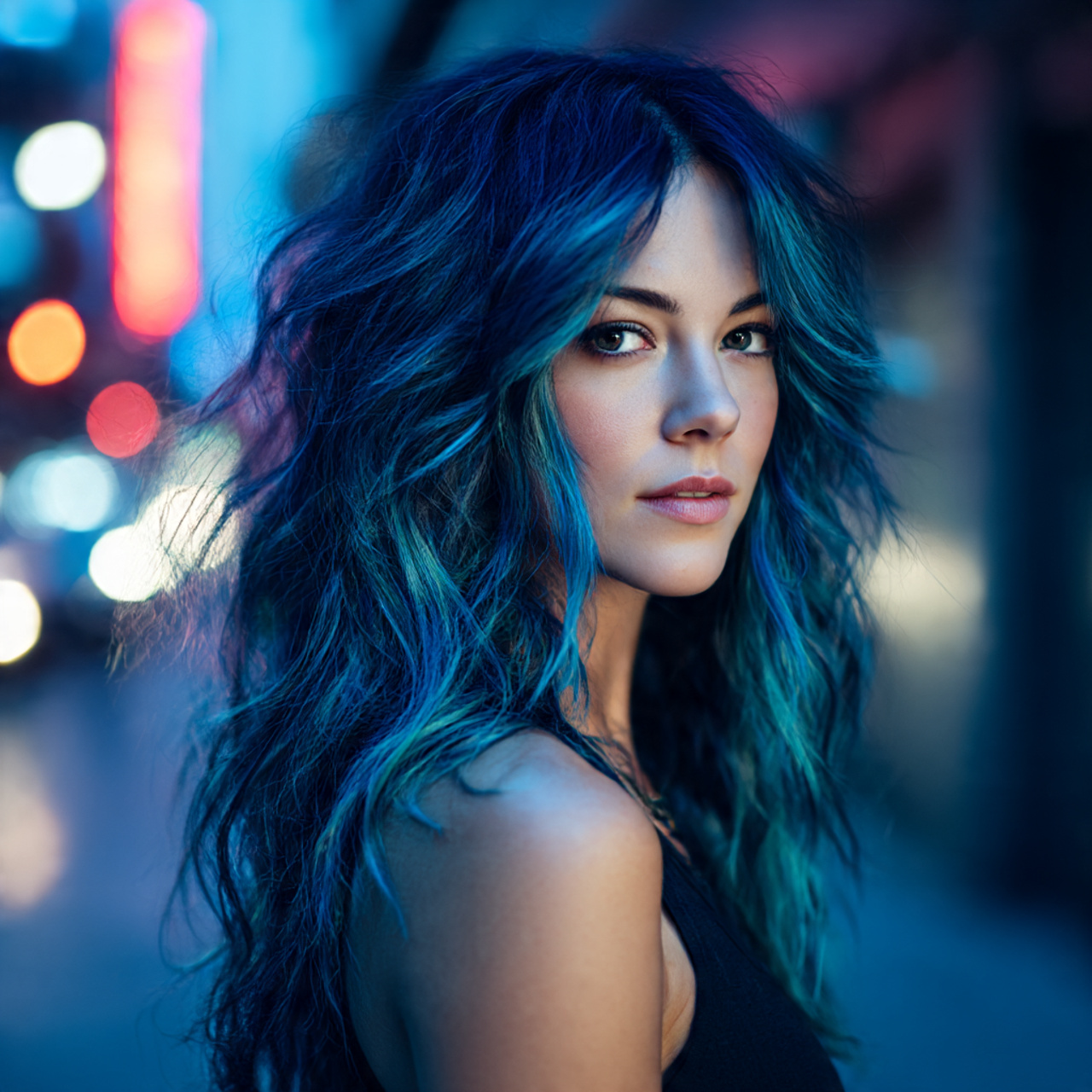 Blue Wolf Cut with Highlights