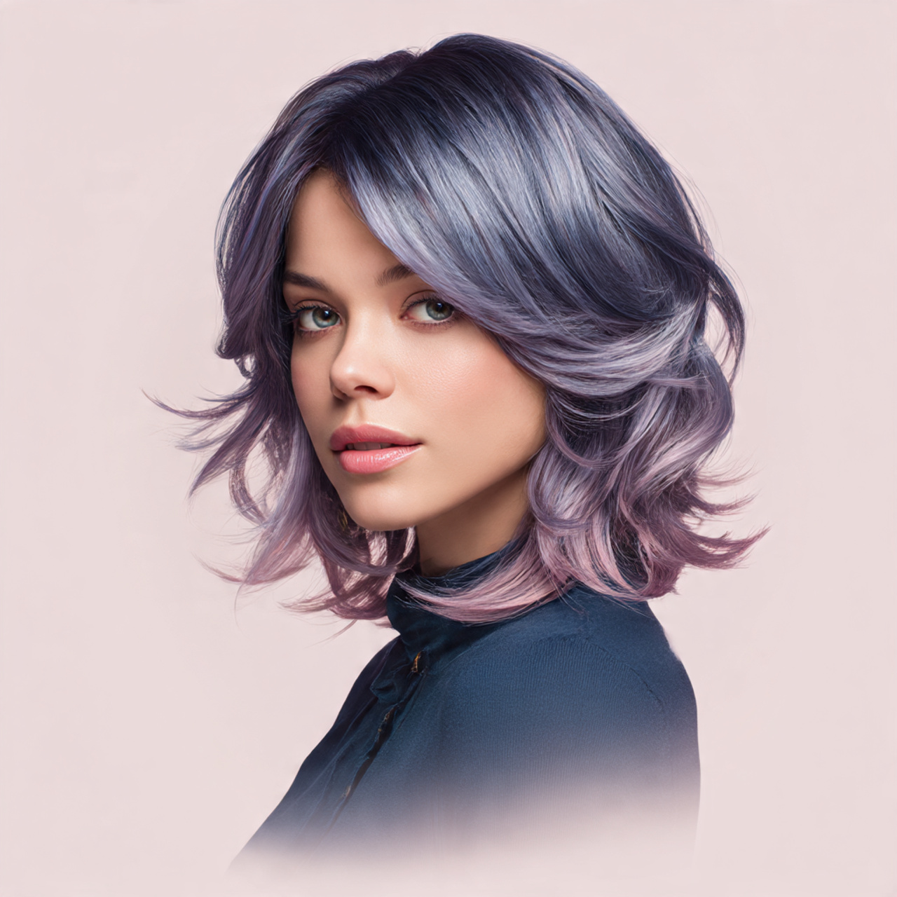 Butterfly Wolf Cut for Round Faces