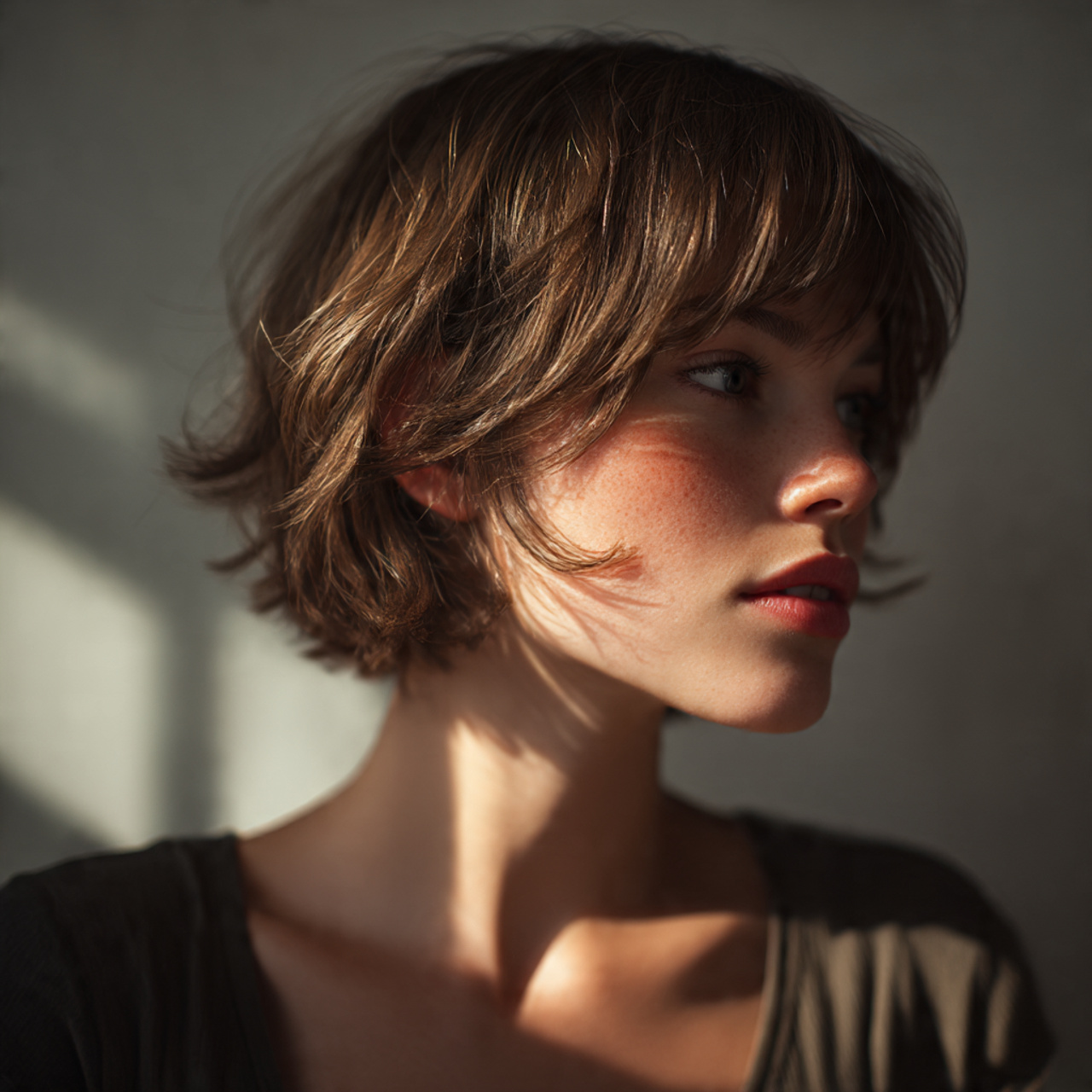 Butterfly Wolf Cut for Square Faces