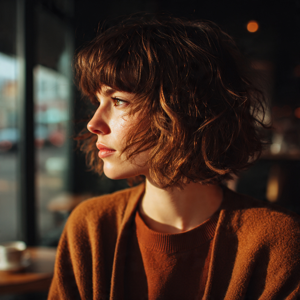 Caramel Brown Wolf Cut for Warm Dimension