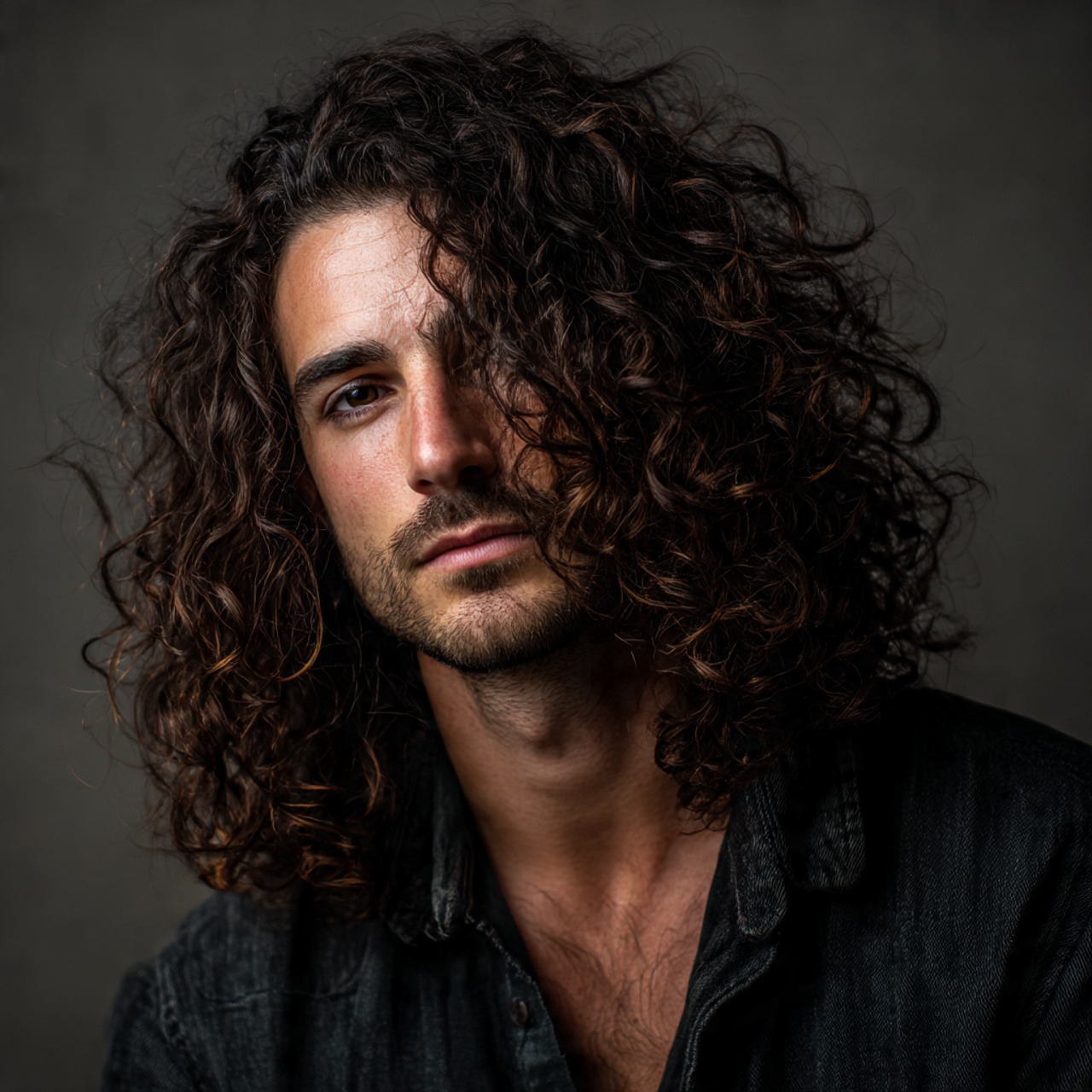Curly Volume Hairstyles for Long Hair Men