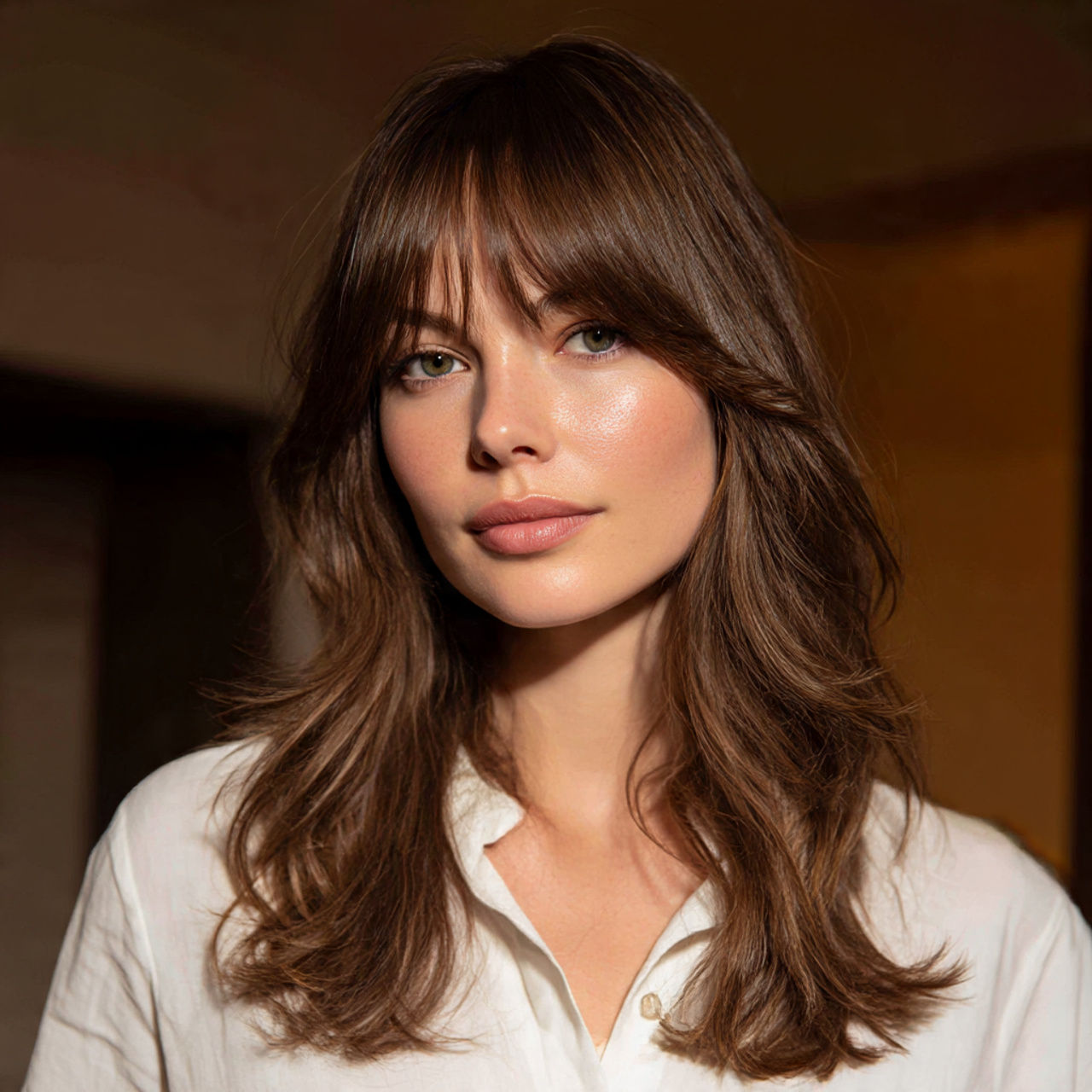 Curtain Bangs Hairstyles for Long Hair Women