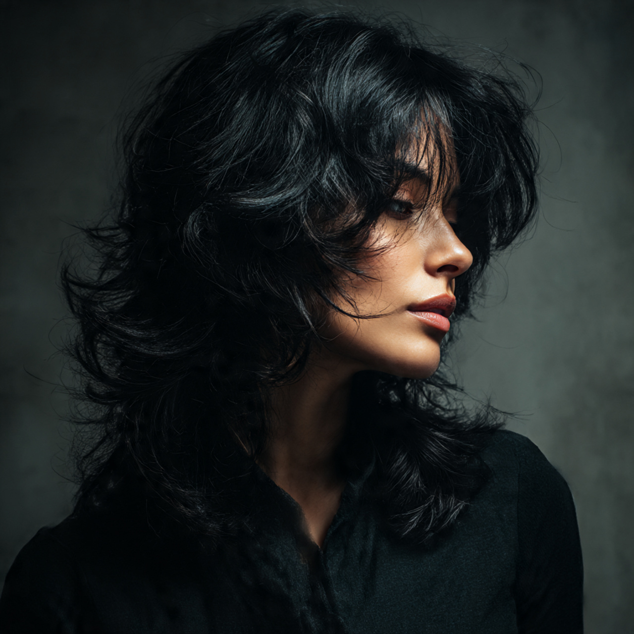 25 Stunning Wavy Wolf Cut Ideas for Women 23 Dark Wavy Wolf Cut for Women