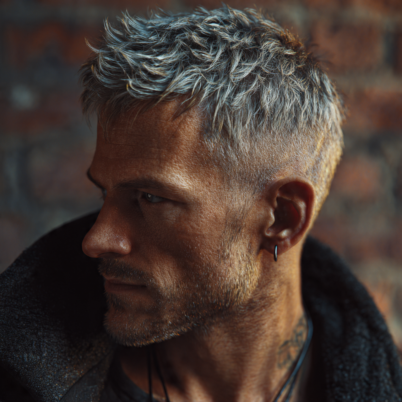 Disconnected Wolf Mullet Men with Razor Texture