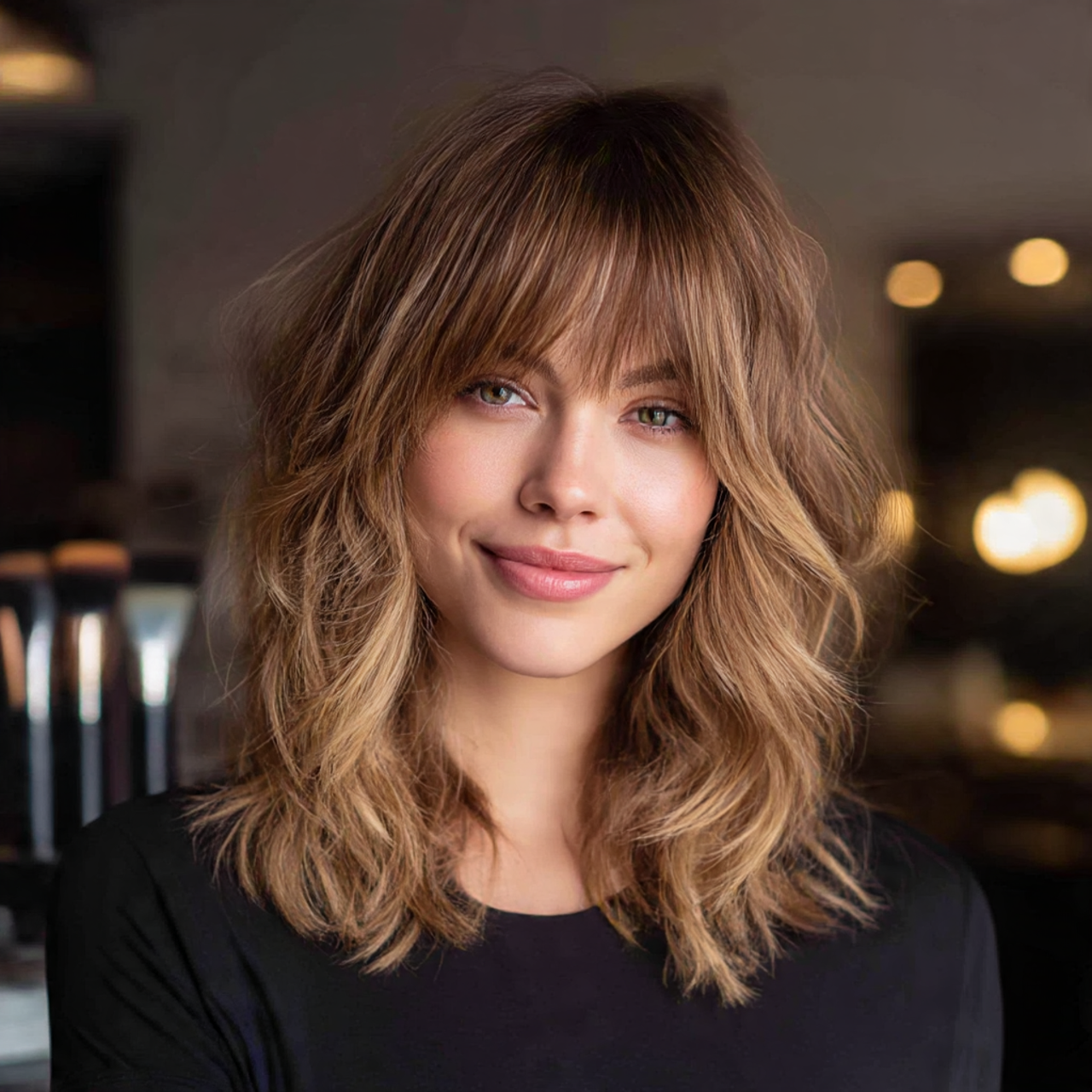 Fluffy Wolf Cut for Women with Highlights