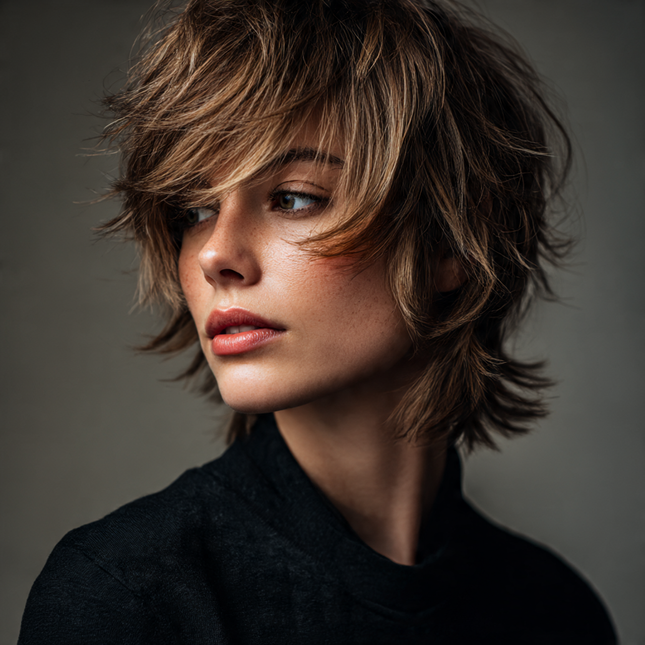 Fluffy Wolf Cut for Women with Side Part