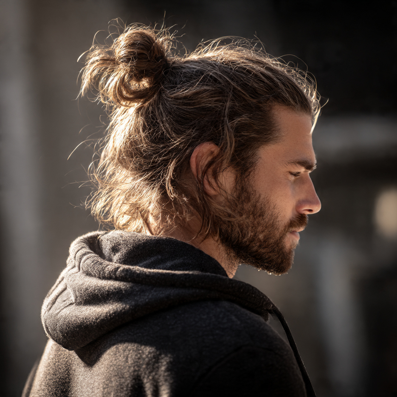 Half Up Tie Hairstyles for Long Hair Men