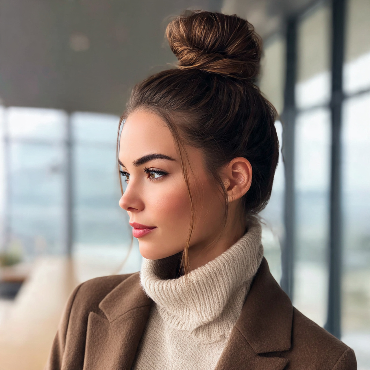 High Bun Hairstyles for Long Hair Women