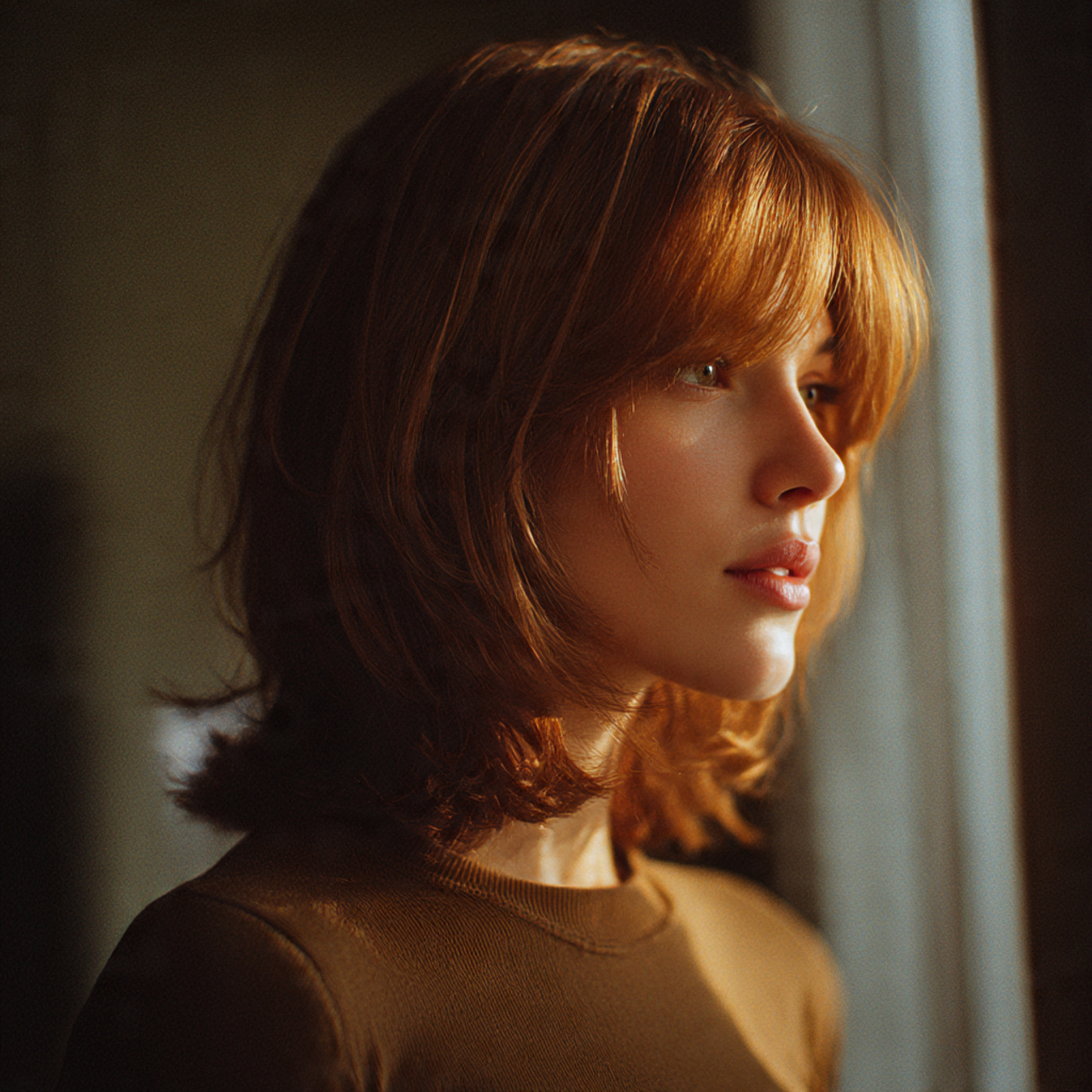 Honey Brown Wolf Cut with Shine