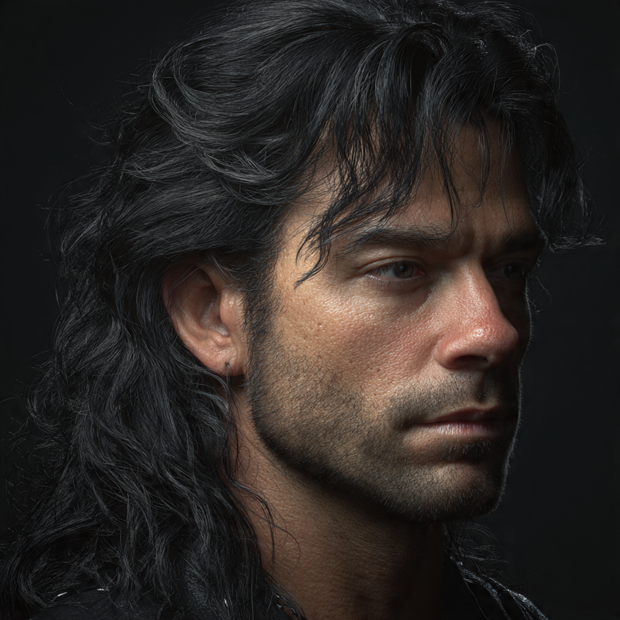 Jet Black Wolf Mullet Men for Bold Contrast
