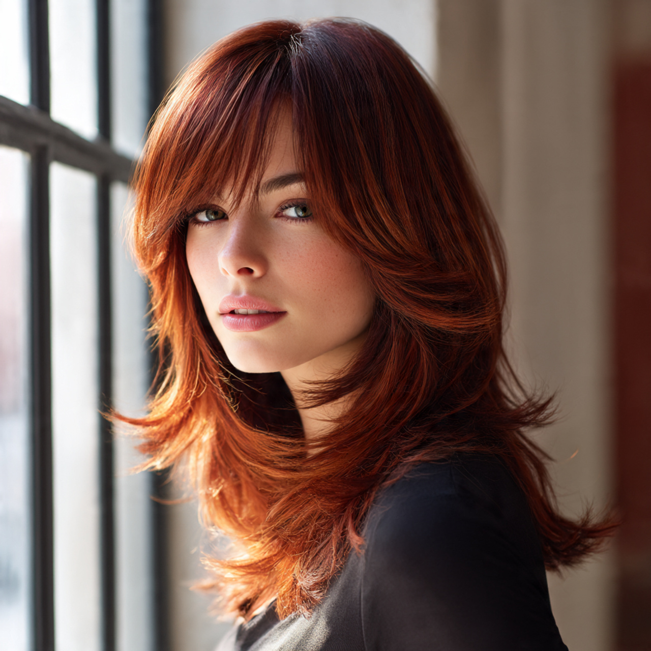 25 Stunning Red Wolf Cut for Women – Unleash Your Wild Beauty 19 Layered Red Wolf Cut for Women