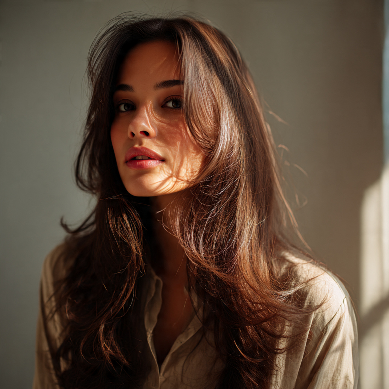 Long Brown Wolf Cut for Classic Flow