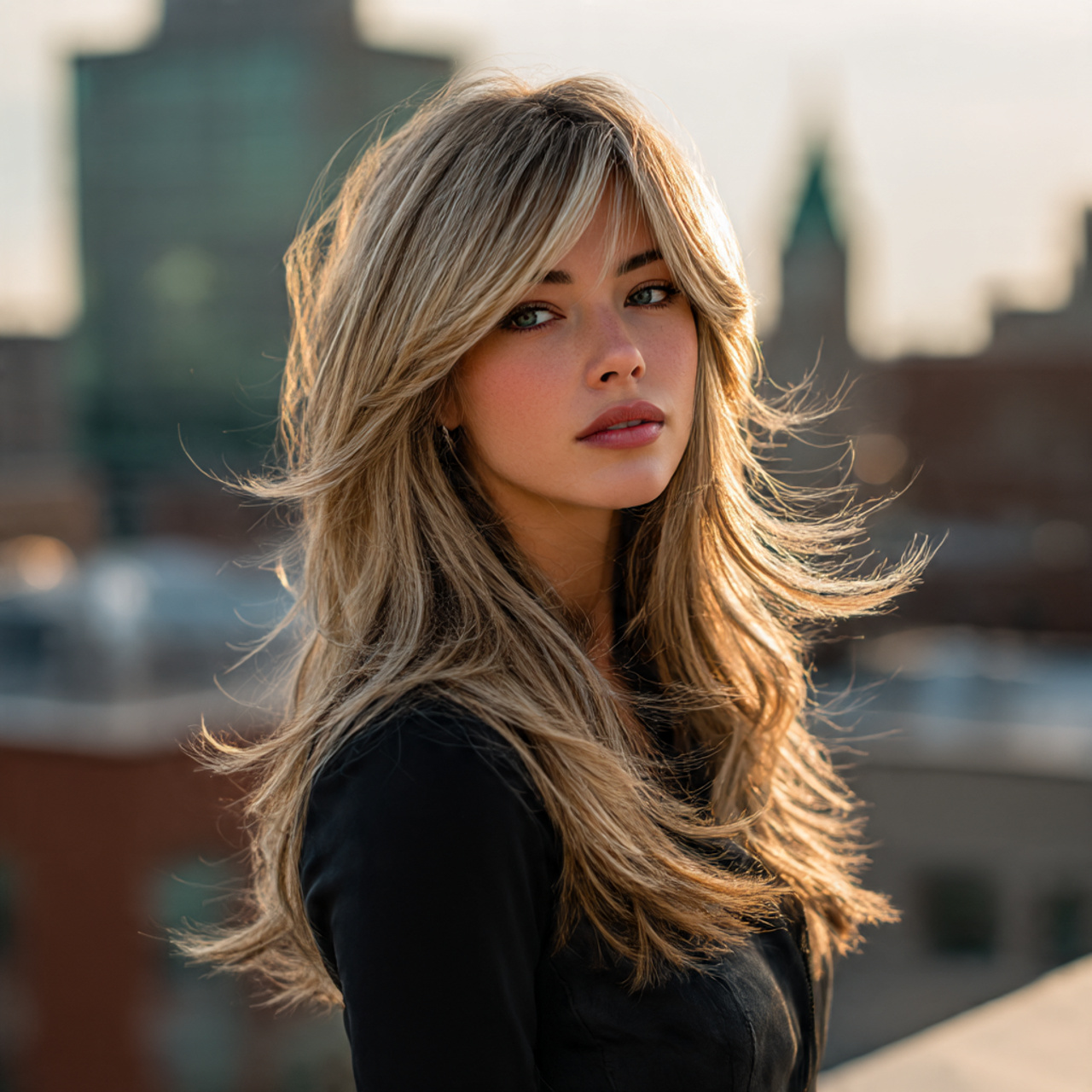 Long Wolf Cut with Highlights