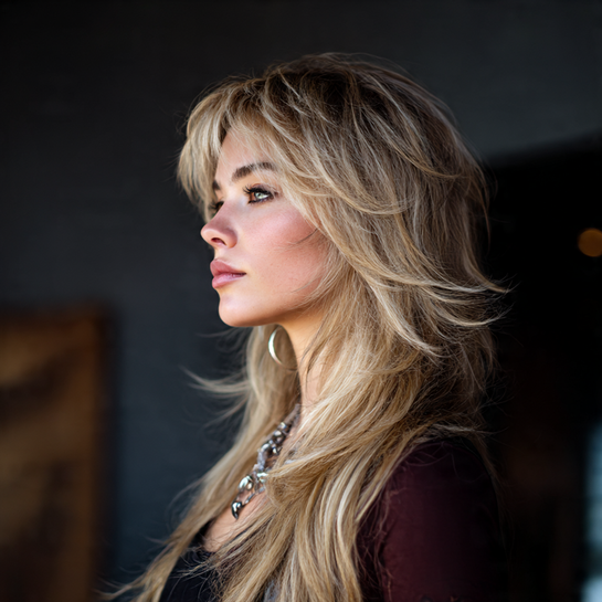 Long Wolf Cut with Longer Crown Layers