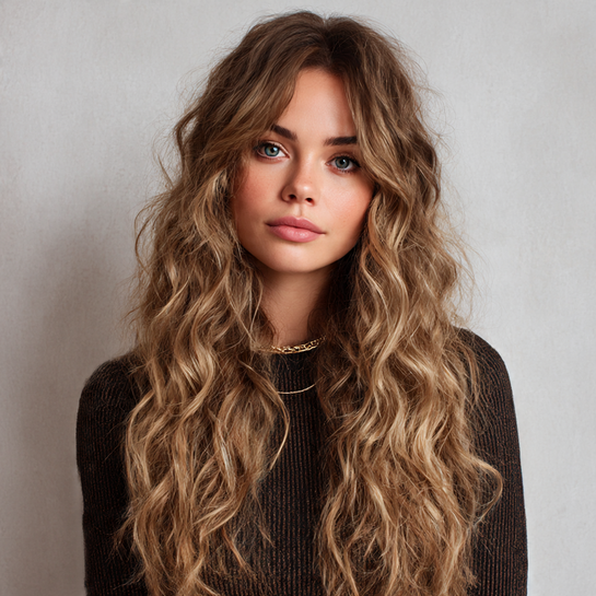 Long Wolf Cut with Textured Waves