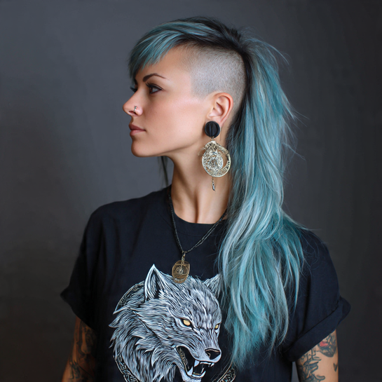 Long Wolf Cut with Undercut
