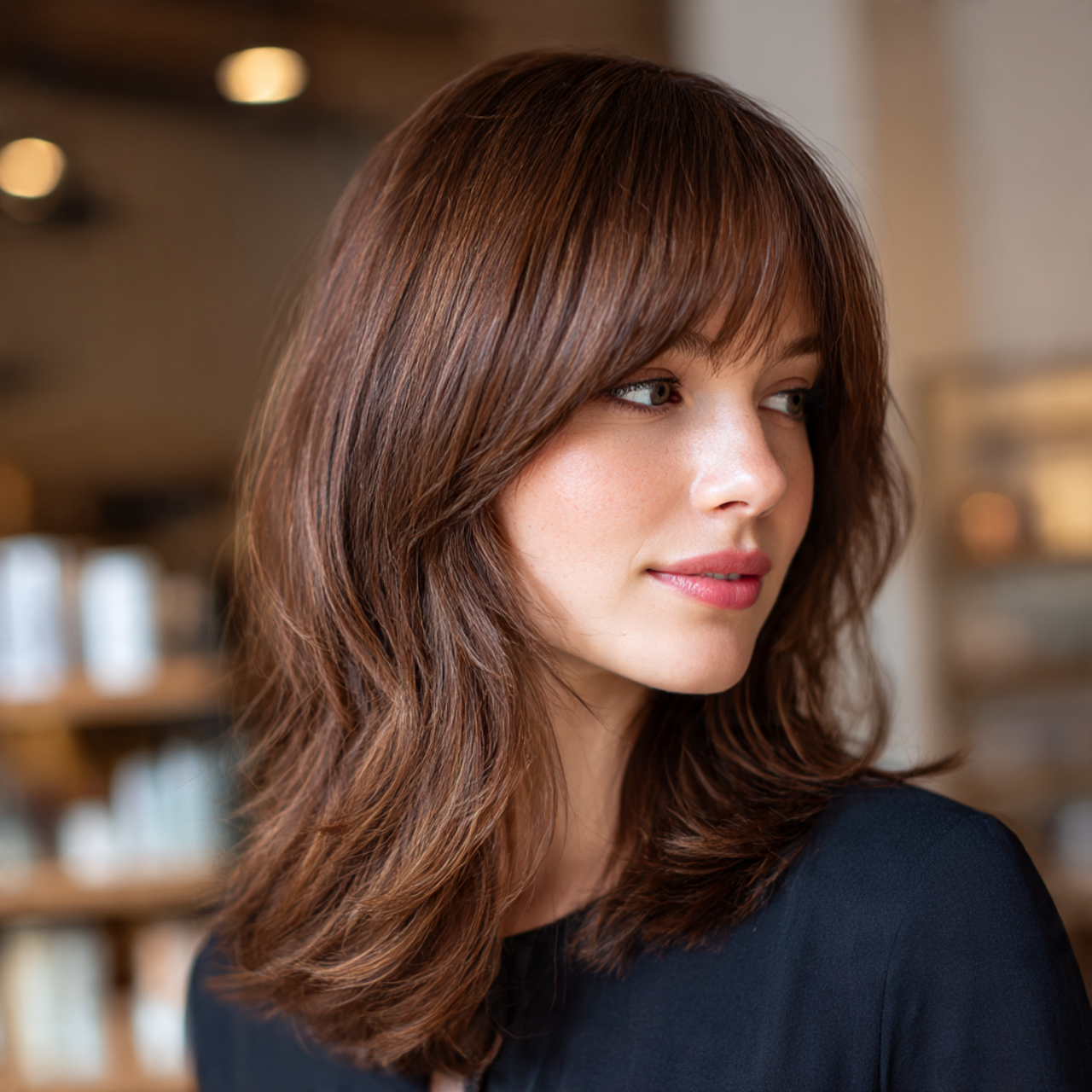 Medium Wolf Cut for Women – 25 Bold Hairstyles That Redefine Modern Edge 18 Medium Wolf Cut with Side Bangs