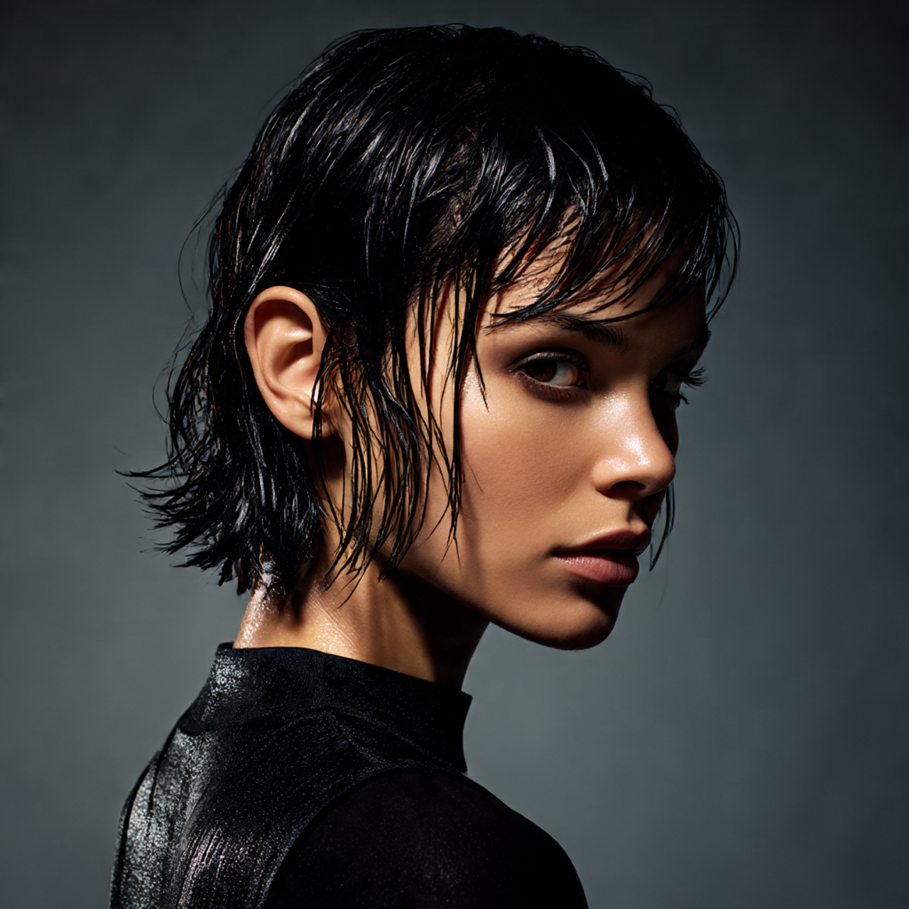 Medium Wolf Cut for Women – 25 Bold Hairstyles That Redefine Modern Edge 25 Medium Wolf Cut with a Wet Look Finish