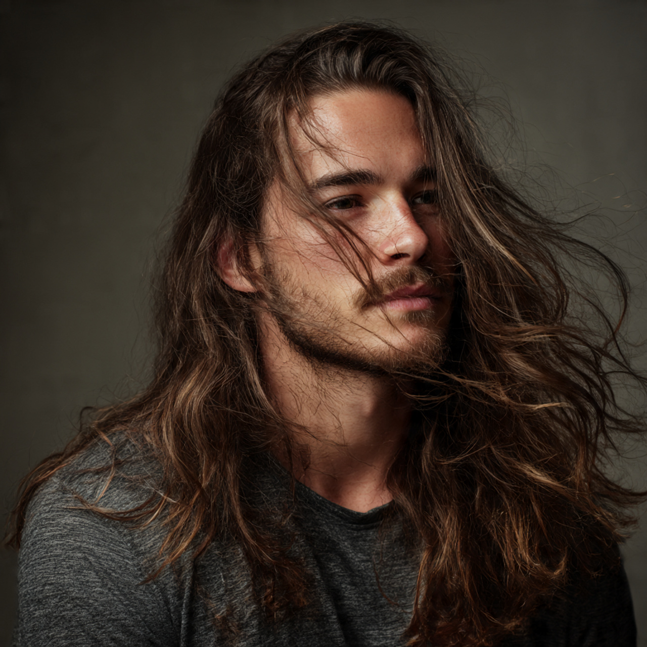 Middle part haircuts for long hair men