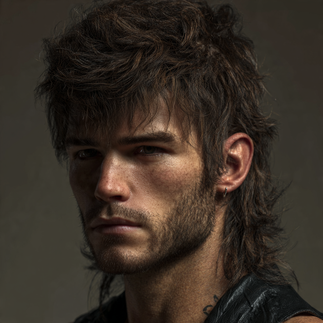 Modern Wolf Mullet Men with a Clean Neckline