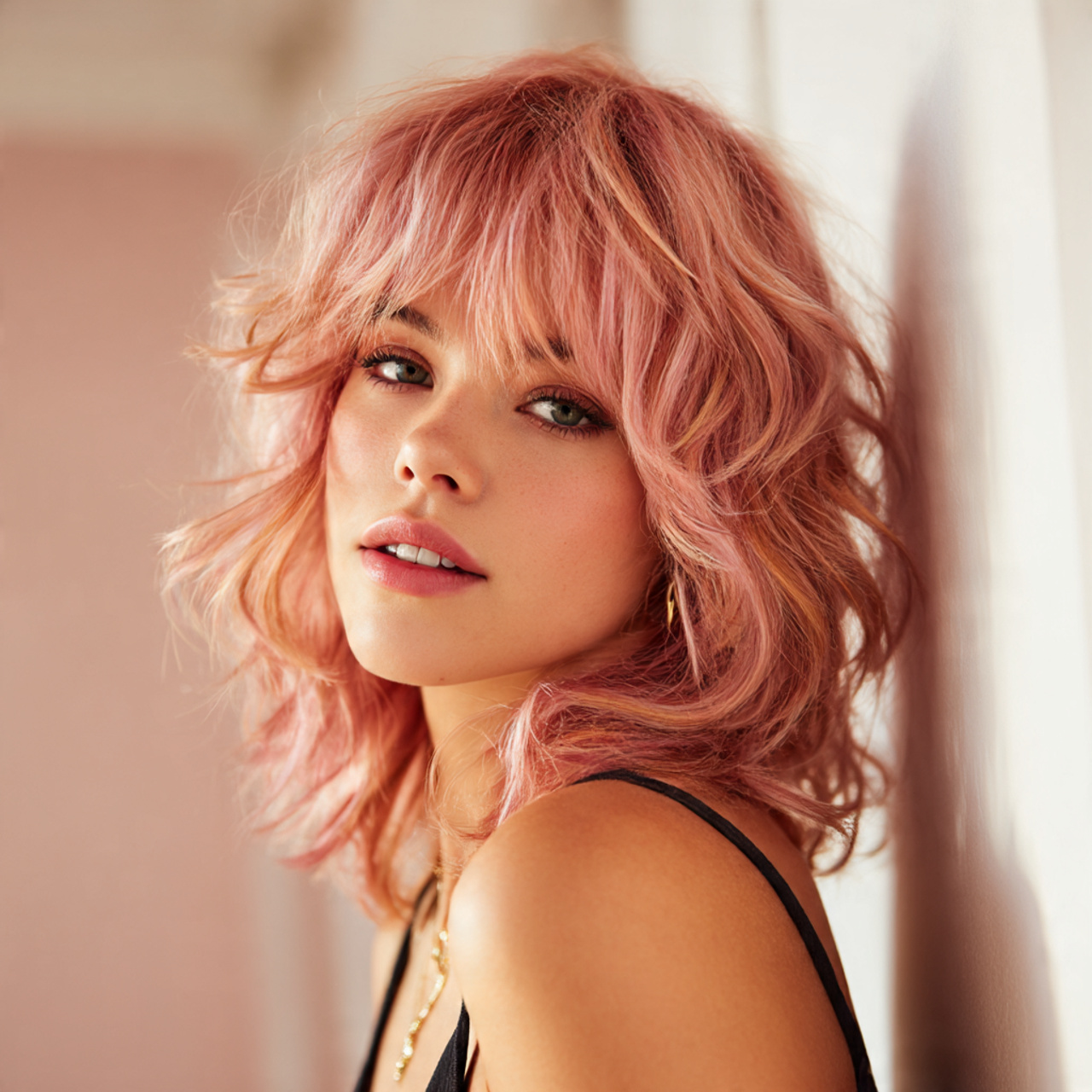 Pink Wolf Cut with Highlights