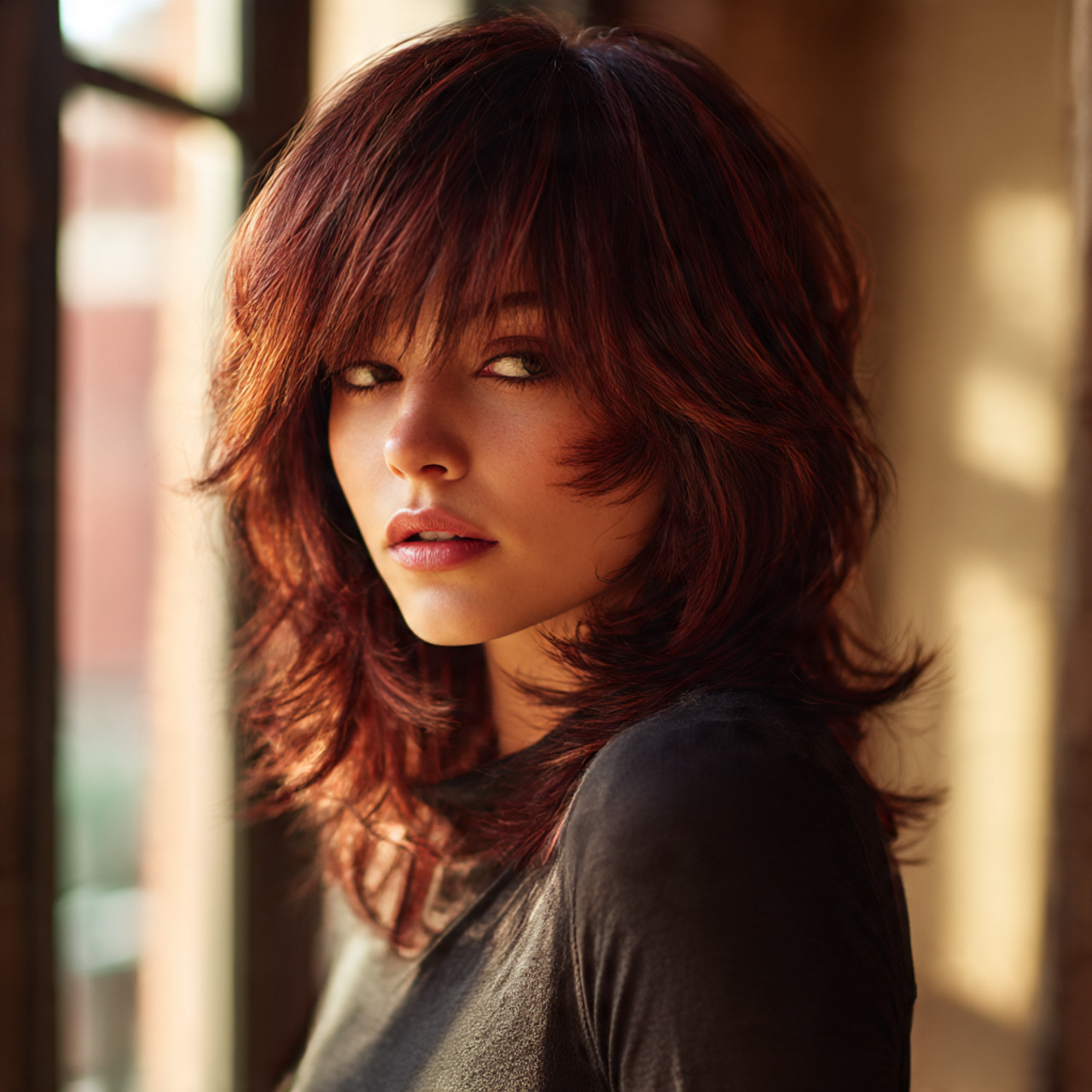 25 Stunning Red Wolf Cut for Women – Unleash Your Wild Beauty 22 Red Wolf Cut with Lowlights