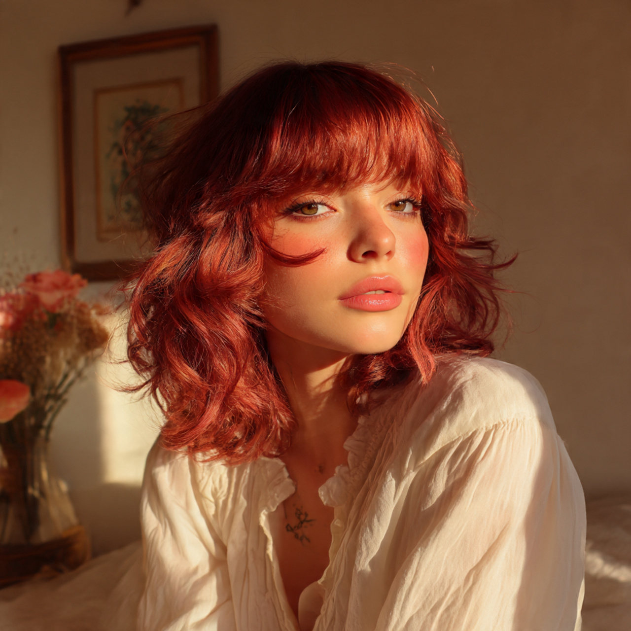 25 Stunning Red Wolf Cut for Women – Unleash Your Wild Beauty 6 Rose Red Wolf Cut for Women