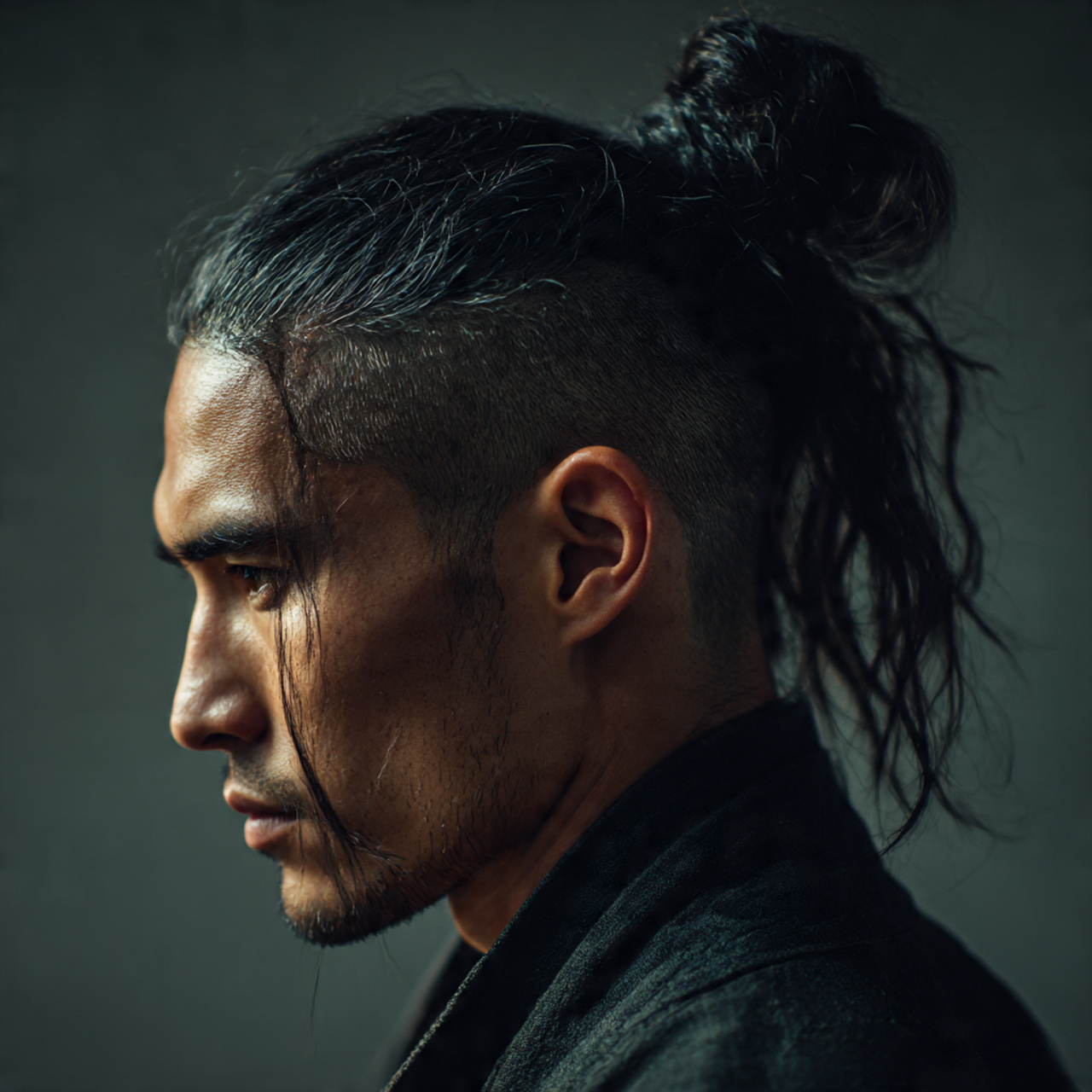 Samurai Knot Hairstyles for Long Hair Men