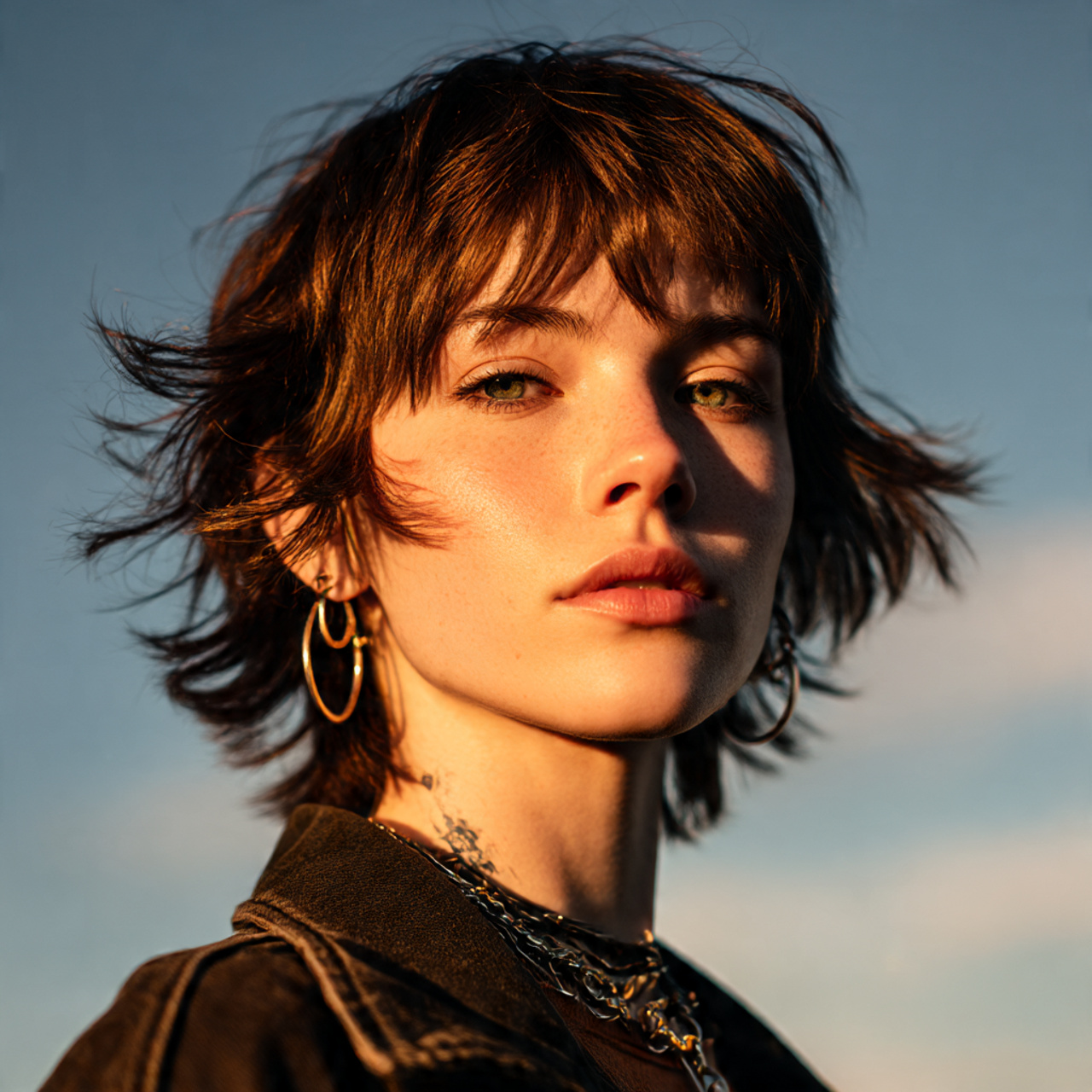 Short Brown Wolf Cut for Bold Spirits