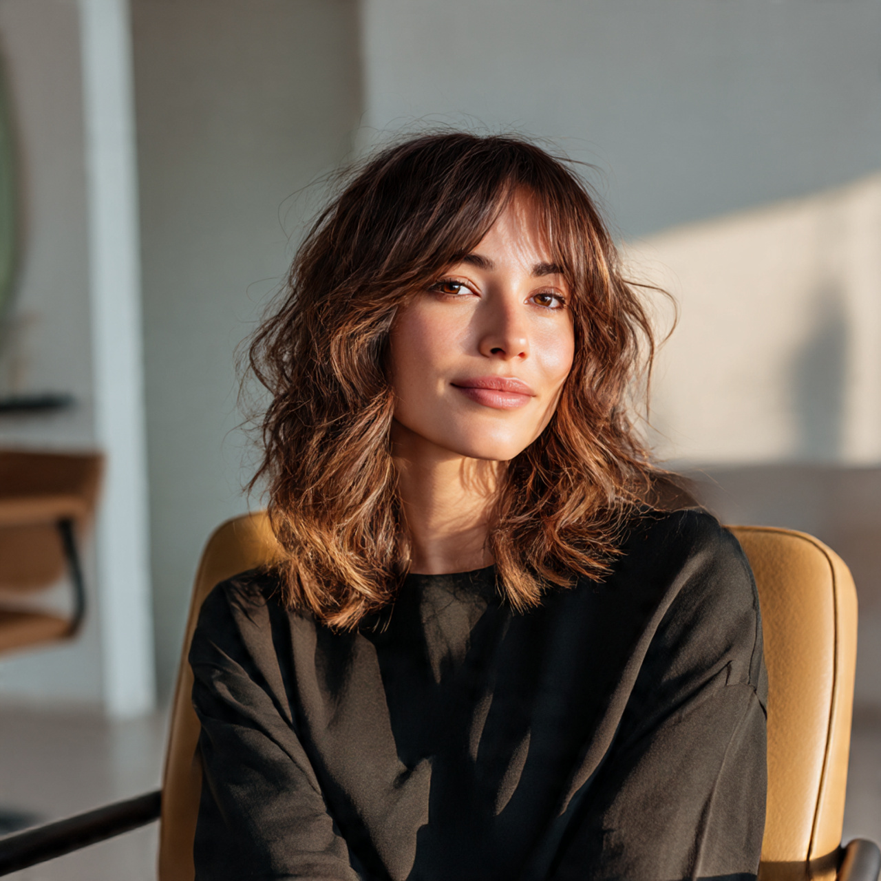 25 Stunning Wavy Wolf Cut Ideas for Women 1 Shoulder-Length Wavy Wolf Cut for Women