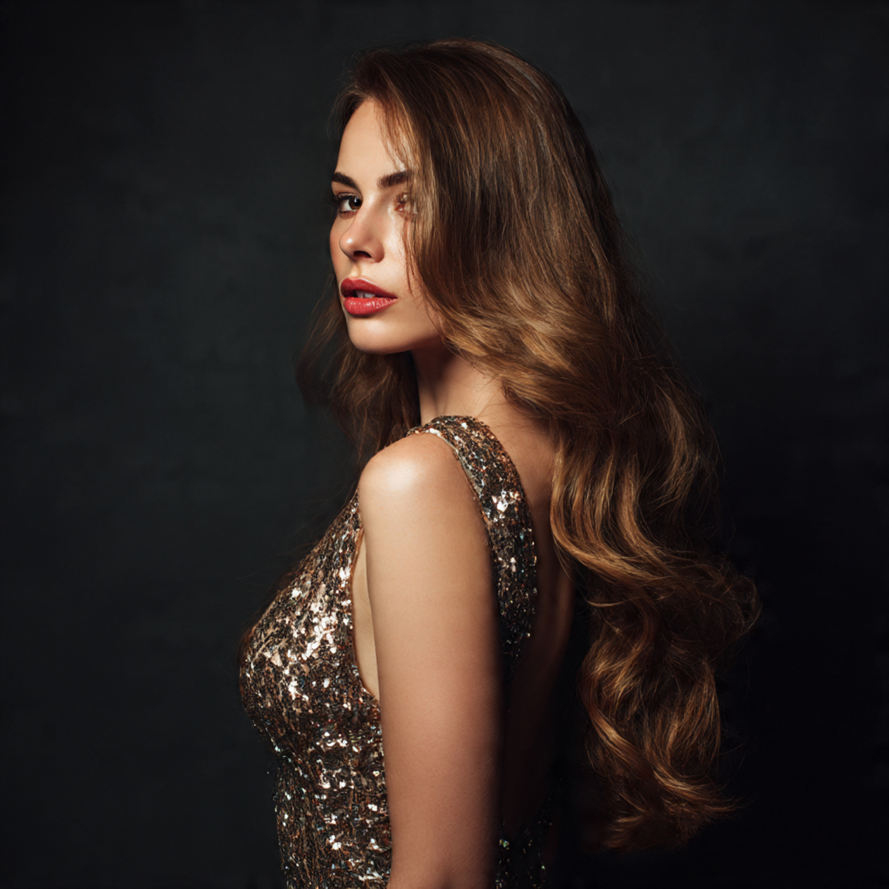 Side-Swept Glam Hairstyles for Long Hair Women