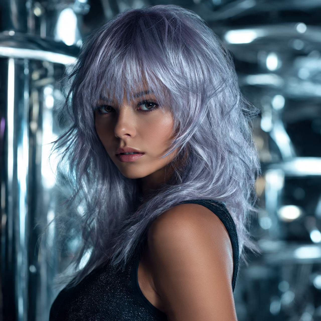 Silver Wolf Cut with Highlights