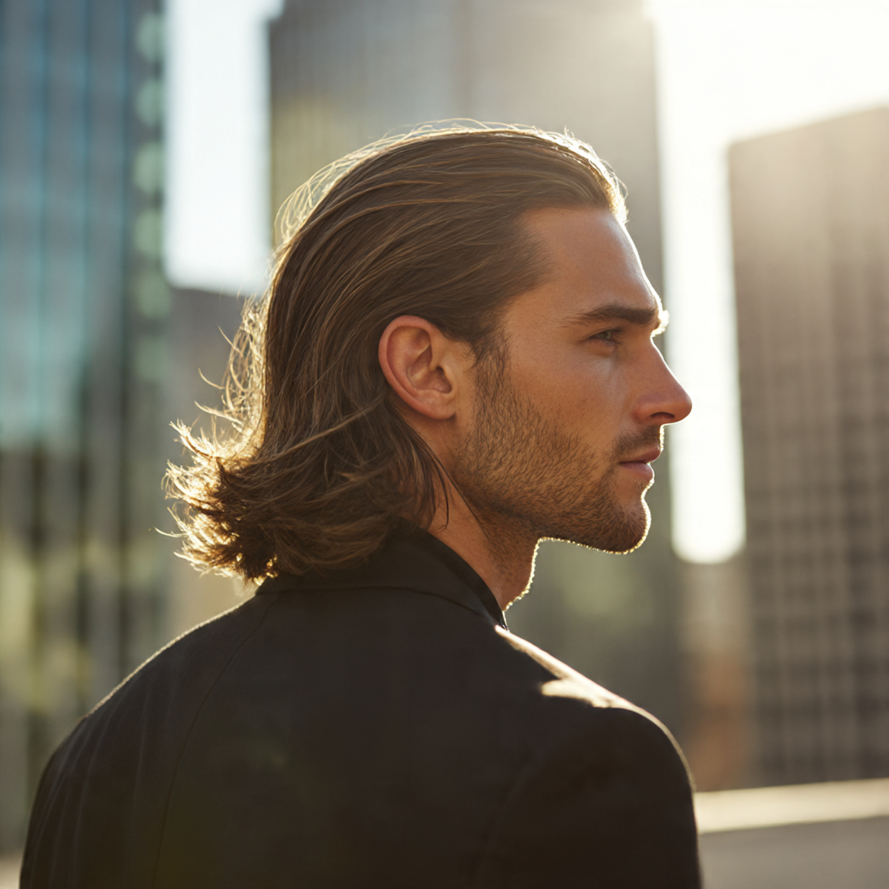 Slick back haircuts for long hair men