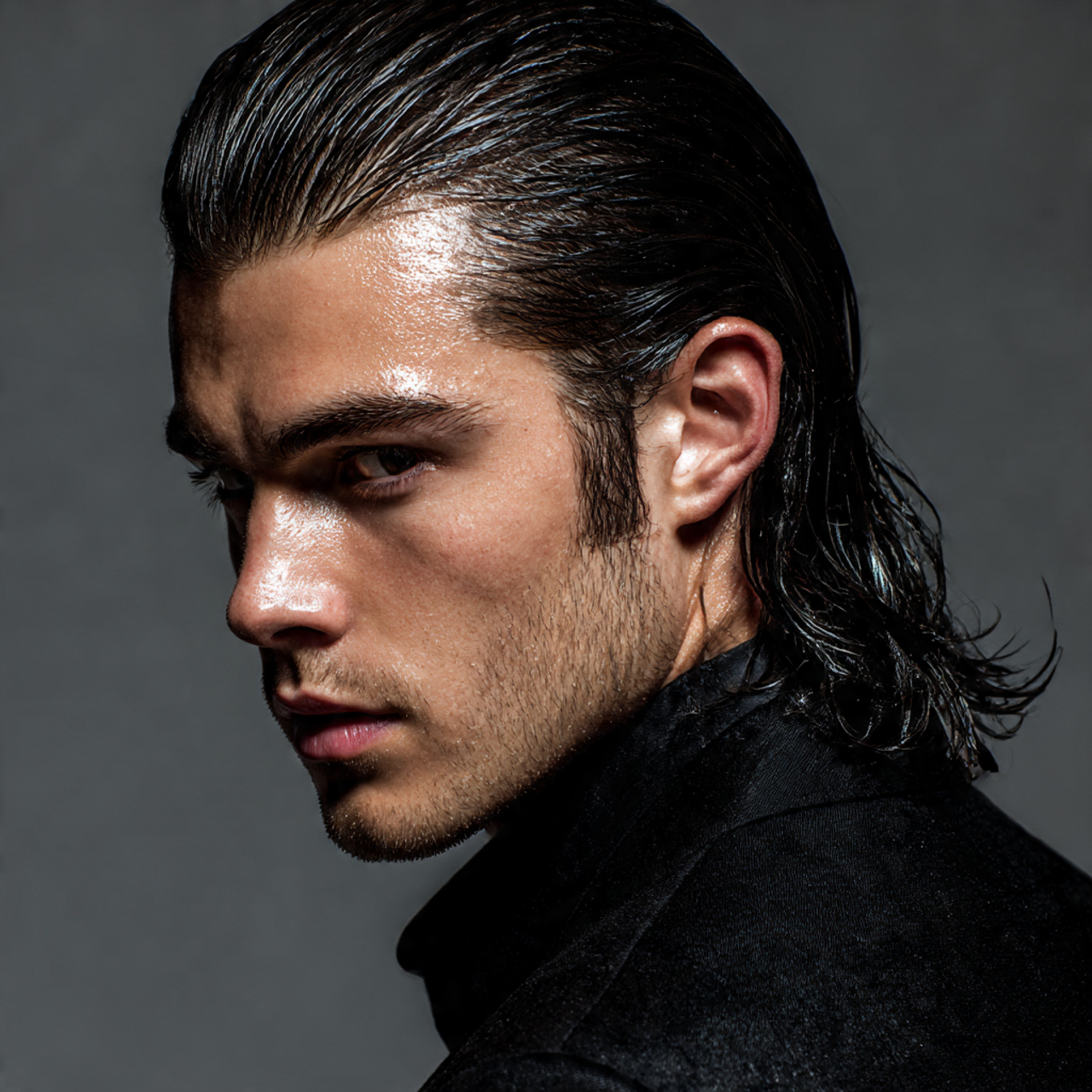 Slicked Back Hairstyles for Long Hair Men