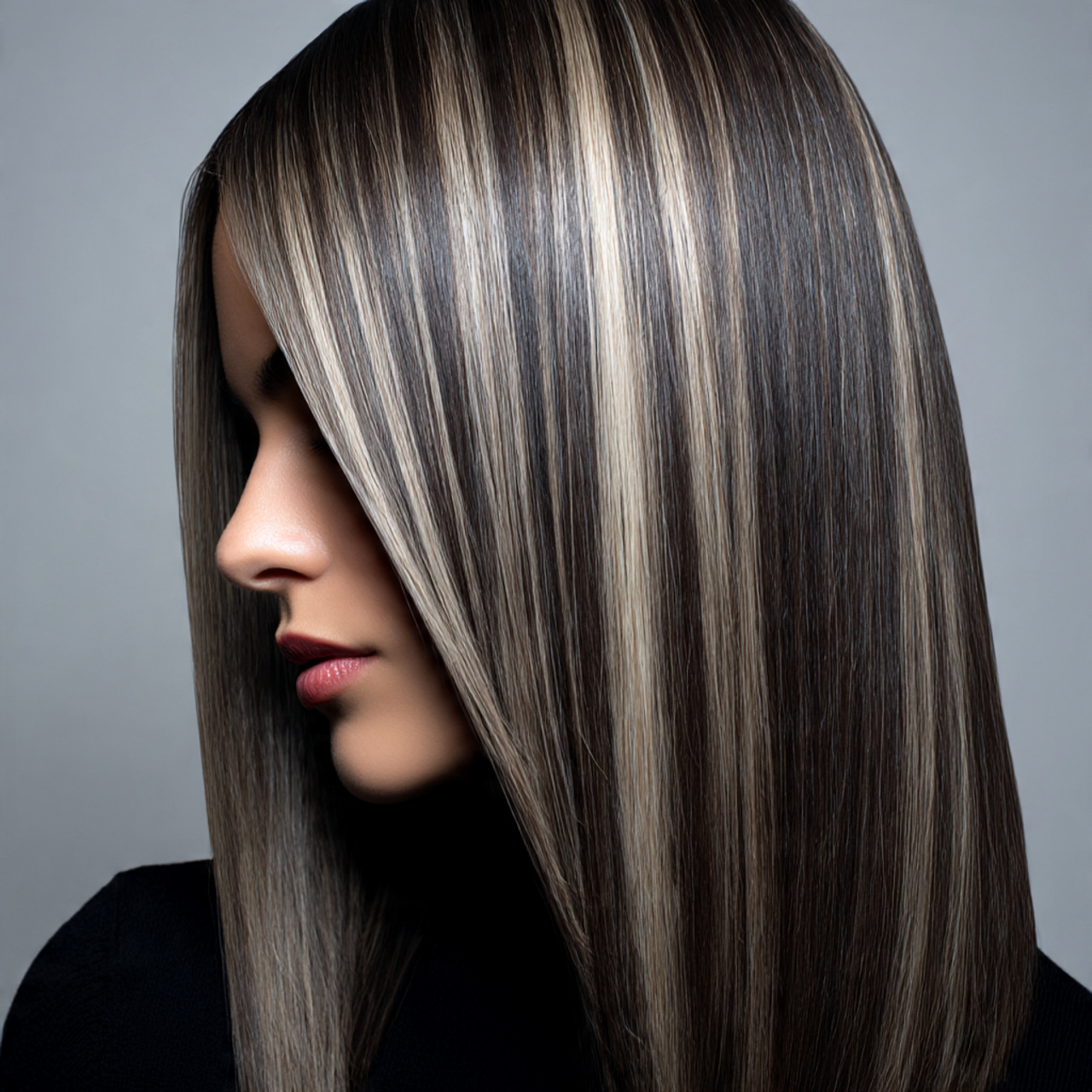 Straight Wolf Cut with Highlights