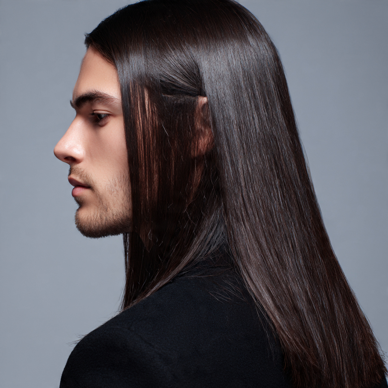 Straight and Strong Hairstyles for Long Hair Men