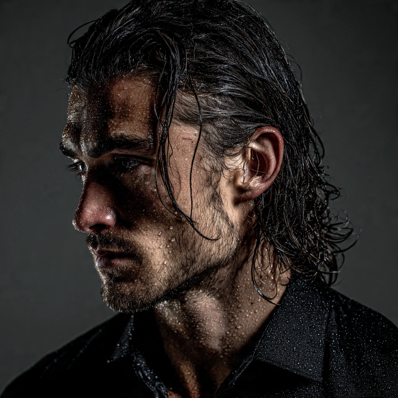 Wet Look Wolf Mullet Men for Power and Precision