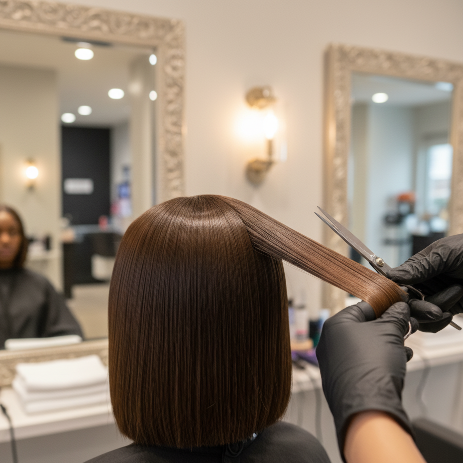 27 Short Silk Pressed Hair: Sleek, Shiny & Effortless Styles 11 Gemini Generated Image g3rc2kg3rc2kg3rc edited