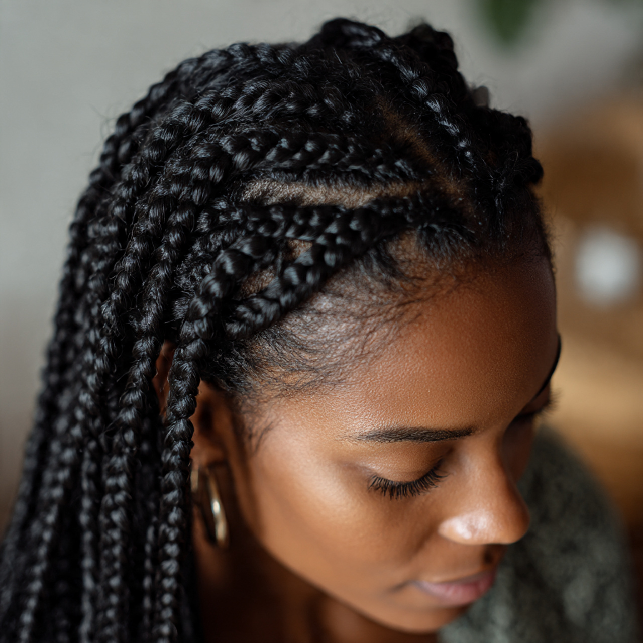 25 Gorgeous Hairstyles for Black Women: Braids & Naturals 2 Knotless Box Braids: Minimizing Tension in Hairstyles for Black Women