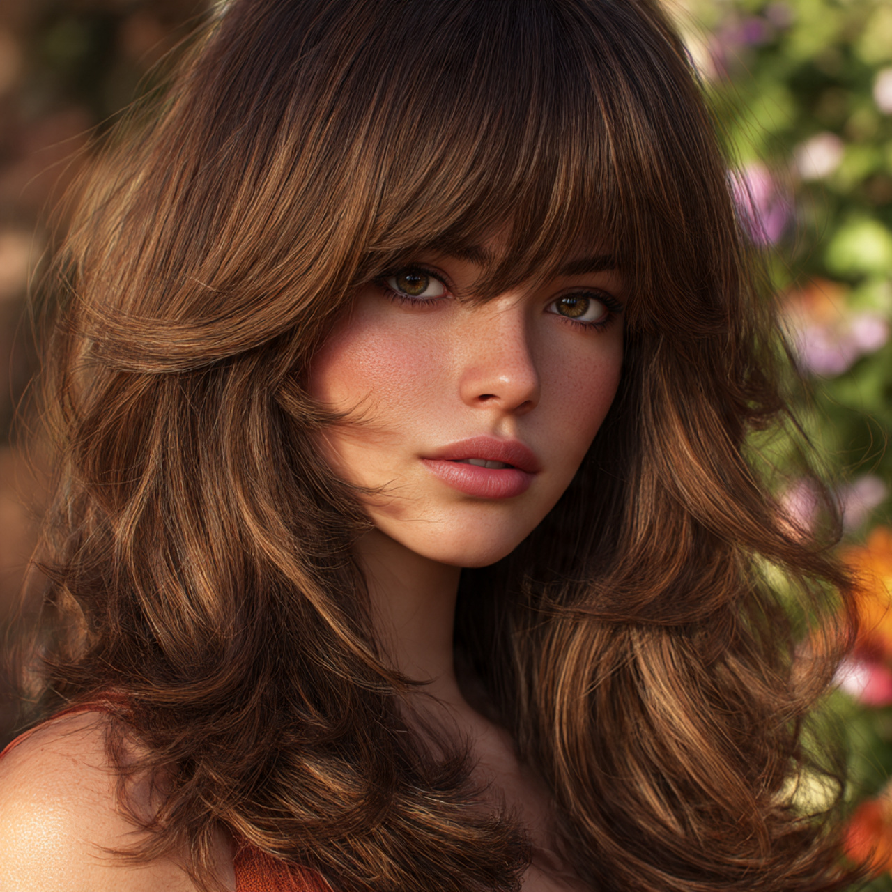 Long Wolf Cuts with Curtain Bangs