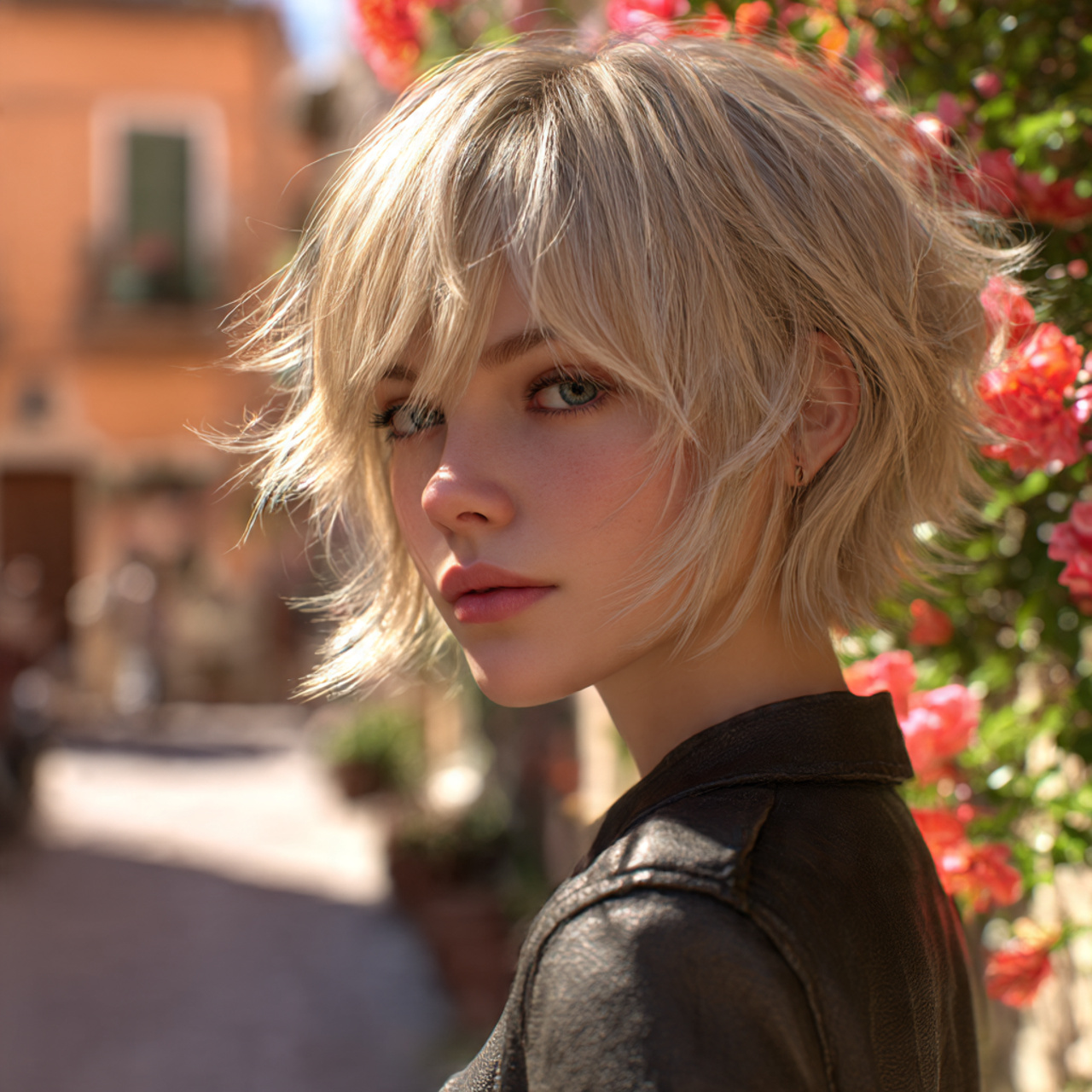 Short Wolf Cut with Curtain Bangs