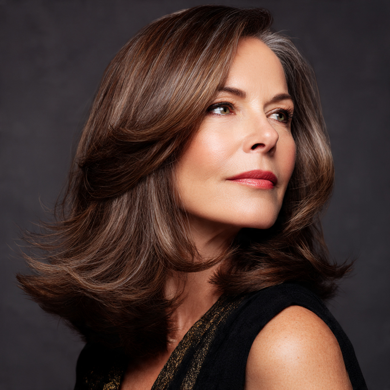 25 Empowering Haircuts for Women Over 50 Styles 23 The Polished Blowout Cut