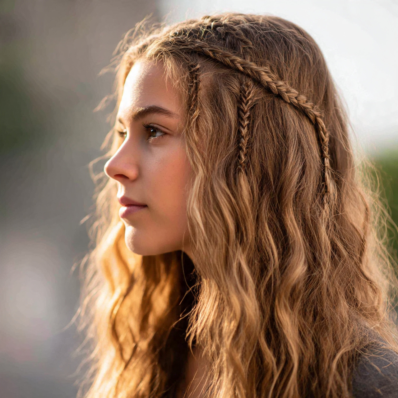 25 Best Hairstyles for Wavy Hair – Defined Waves 11 Wavy Hair with Accent Braids