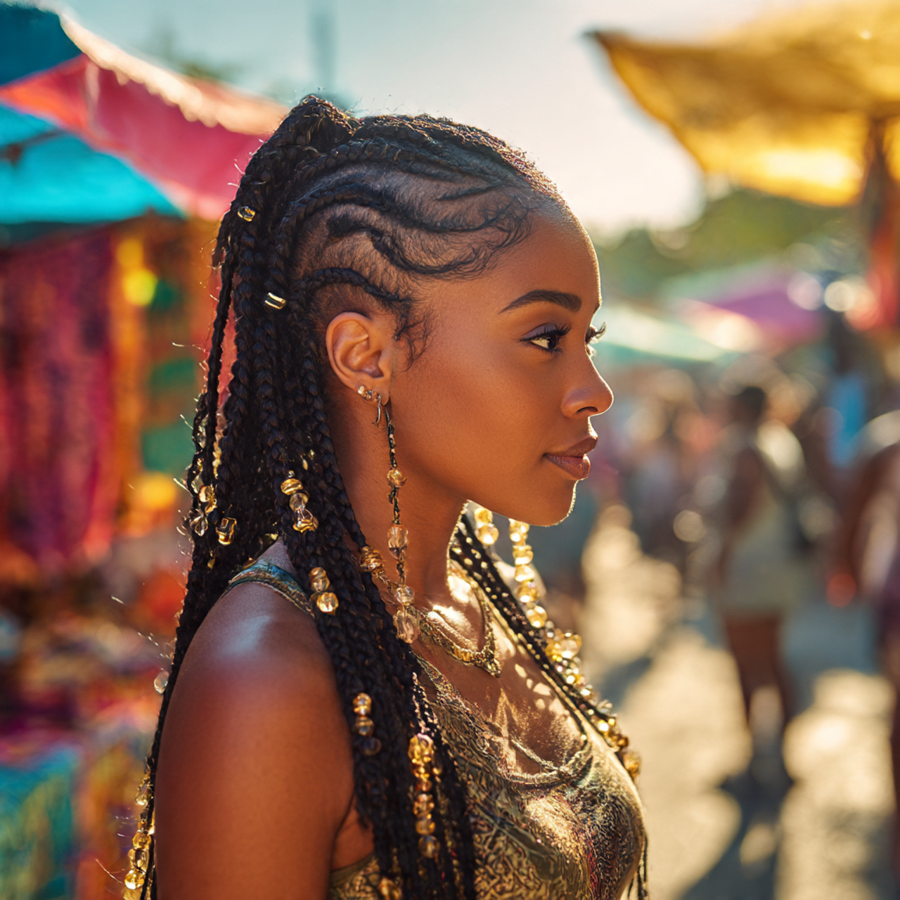 a beautiful young black woman with detailed